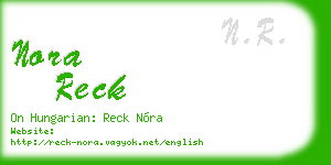 nora reck business card